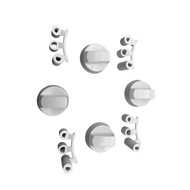 EINSTELLKNOPF F&Uuml;R HERDTOPF, 16 ST&Uuml;CK (42 MM+6S+8S+6/8H+6/6H), WEISS